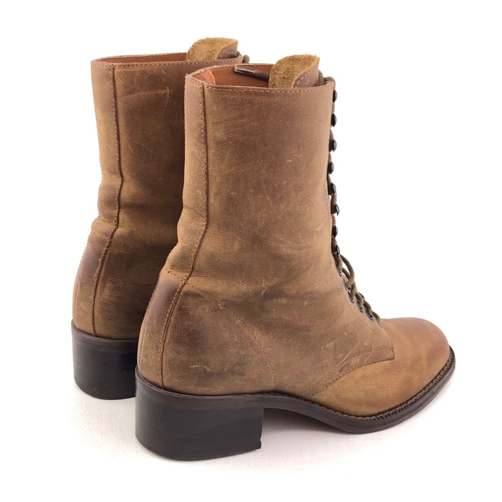 Nine West Brown Leather Victorian Lace up Ankle Boots 6M - Picture 5 of 13